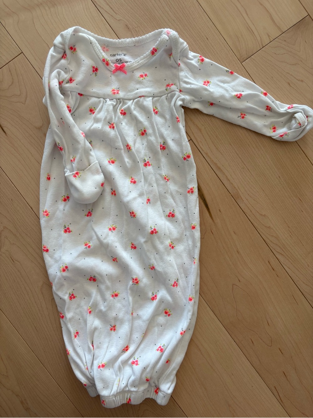 Carter's White Sleep Sack with Pink Floral Print